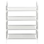 Shoe rack with 4 shelves in metal and silver non-woven textile by vidaXL, Shoe racks and shoe organizers - Ref: Foro24-330042...