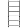 Librería 6 estantes madera ingeniería gris Sonoma 80x30x188 cm