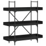 Librería de 3 estantes madera ingeniería negro 100x33x108,5 cm