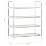 Shoe rack with 4 shelves in metal and silver non-woven textile by vidaXL, Shoe racks and shoe organizers - Ref: Foro24-330042...