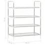 Shoe rack with 4 shelves in metal and silver non-woven textile by vidaXL, Shoe racks and shoe organizers - Ref: Foro24-330042...