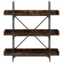 Librería 3 estantes madera ingeniería roble humo 100x33x108,5cm en Librerías y estanterías | Comprar online en Foro24