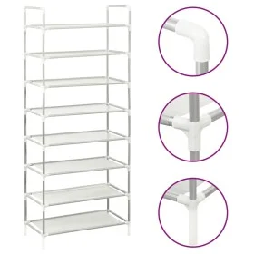 Shoe rack with 8 shelves in metal and silver non-woven textile by vidaXL, Shoe racks and shoe organizers - Ref: Foro24-330043...
