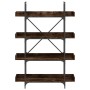 Librería 4 estantes madera ingeniería roble humo 100x33x145,5cm