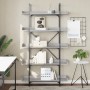 Librería 5 estantes madera gris Sonoma 100x33x180,5 cm