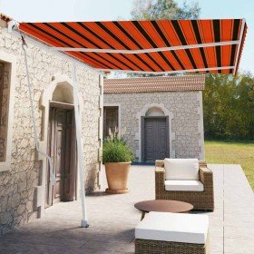 Toldo de pie automático naranja y marrón 350x250 cm Toldo de pie automático naranja y marrón 350x250 cm