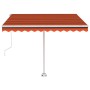 Toldo de pie automático naranja y marrón 350x250 cm