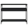 Mesa consola con estante madera ingeniería negra 100x29x75 cm en Mesas auxiliares | Comprar online en Foro24