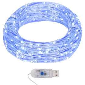 Guirnalda de micro luces LED 8 funciones 40 m 400 LED azul