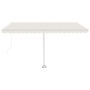 Toldo de pie retráctil manual crema 400x300 cm