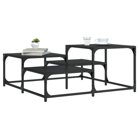 Mesa de centro madera de ingeniería negra 87,5x87,5x40 cm en Mesas de centro | Comprar online en Foro24