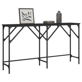 Mesa consola madera de ingeniería negra 140x29x75 cm en Mesas auxiliares | Comprar online en Foro24