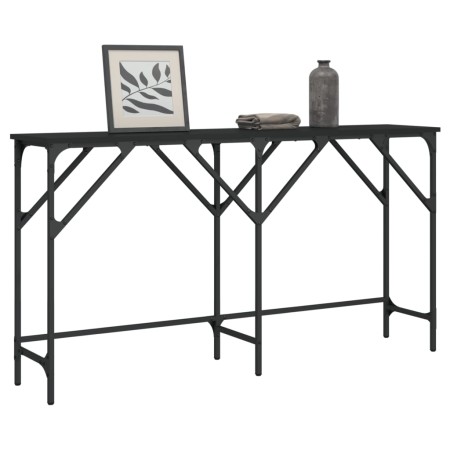 Mesa consola madera de ingeniería negra 140x29x75 cm en Mesas auxiliares | Comprar online en Foro24
