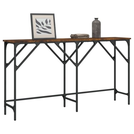 Mesa consola madera de ingeniería roble ahumado 140x29x75 cm en Mesas auxiliares | Comprar online en Foro24
