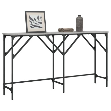 Mesa consola madera de ingeniería gris Sonoma 140x29x75 cm en Mesas auxiliares | Comprar online en Foro24
