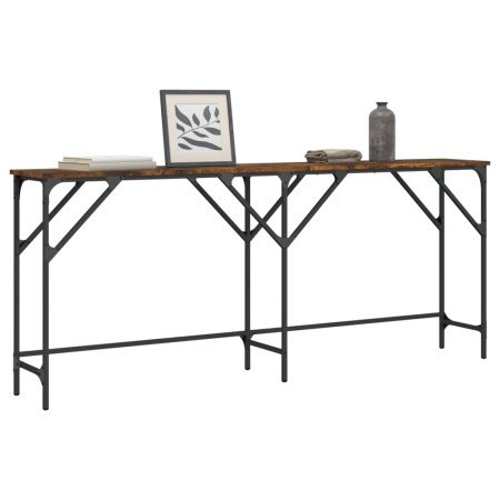 Mesa consola madera de ingeniería roble ahumado 180x29x75 cm en Mesas auxiliares | Comprar online en Foro24
