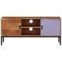 Mueble TV madera maciza acacia marrón miel y gris 110x30x50 cm de vidaXL, Muebles TV - Ref: Foro24-337076, Precio: 123,15 €, ...