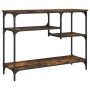 Mesa consola con estantes roble ahumado 100x35x75 cm