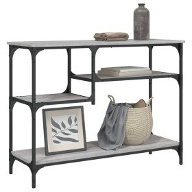 Mesa consola con estantes gris Sonoma 100x35x75 cm en Mesas auxiliares | Comprar online en Foro24
