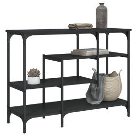 Mesa consola con estantes negro 100x35x75 cm en Mesas auxiliares | Comprar online en Foro24