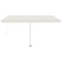 Toldo retráctil manual con LED crema 400x300 cm