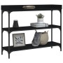 Mesa consola con estantes negro 100x30x80 cm en Mesas auxiliares | Comprar online en Foro24