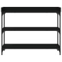 Mesa consola con estantes negro 100x30x80 cm en Mesas auxiliares | Comprar online en Foro24