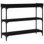 Mesa consola con estantes negro 100x30x80 cm en Mesas auxiliares | Comprar online en Foro24
