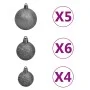 Set de bolas de Navidad 61 pzas con pico 150 LED blanco y gris de vidaXL, Luces de Navidad - Ref: Foro24-330099, Precio: 27,7...