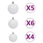 Set de bolas de Navidad 61 pzas con pico 150 LED blanco y gris de vidaXL, Luces de Navidad - Ref: Foro24-330099, Precio: 27,7...
