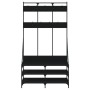 Perchero con zapatero negro 100x40x184 cm en Organizadores de vestidores y perchas de barra | Comprar online en Foro24
