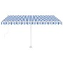 Toldo de pie automático azul y blanco 400x300 cm