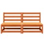 Sofás jardín sin reposabrazos 2 uds madera marrón 70x70x67 cm