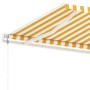 Toldo de pie automático amarillo y blanco 400x300 cm