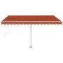 Toldo de pie automático naranja y marrón 400x300 cm