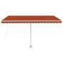 Toldo de pie retráctil manual naranja y marrón 450x300 cm