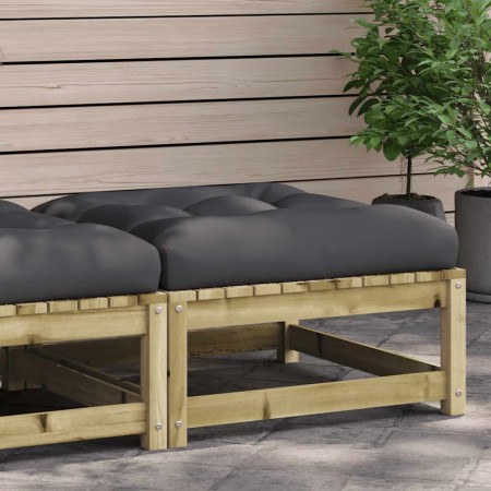 Taburete de jardín con cojín madera de pino impregnada