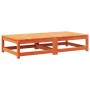Reposapiés jardín cojines 2 uds madera maciza pino marrón cera
