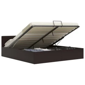 Cama canapé hidráulica cuero sintético gris 160x200 cm de vidaXL, Camas y somieres - Ref: Foro24-285526, Precio: 343,48 €, De...
