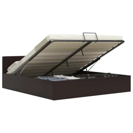Cama canapé hidráulica cuero sintético gris 160x200 cm de vidaXL, Camas y somieres - Ref: Foro24-285526, Precio: 342,90 €, De...