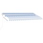 Toldo de pie automático azul y blanco 450x300 cm