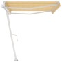 Toldo de pie automático amarillo y blanco 450x300 cm