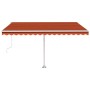 Toldo de pie automático naranja y marrón 450x300 cm