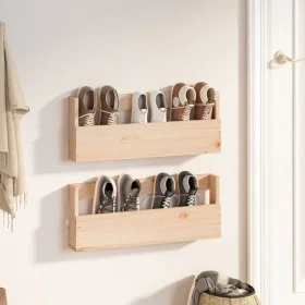 Wandschuhregale 2 Stück Kiefernholz 59x9x23 cm von vidaXL, Schuhregale und Schuhorganisatoren - Ref: Foro24-833273, Preis: 33...