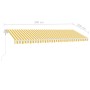 Toldo de pie automático amarillo y blanco 500x300 cm