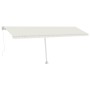Toldo de pie retráctil manual crema 600x300 cm