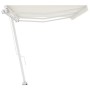 Toldo de pie retráctil manual crema 600x300 cm