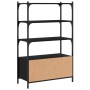Librería de 3 estantes madera ingeniería negro 70x30x109,5 cm