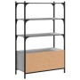 Librería 3 estantes madera ingeniería gris Sonoma 70x30x109,5cm