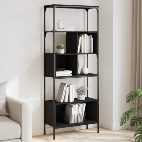 Librería 5 estantes madera de ingeniería negro 76x33x188,5 cm Librería 5 estantes madera de ingeniería negro 76x33x188,5 cm